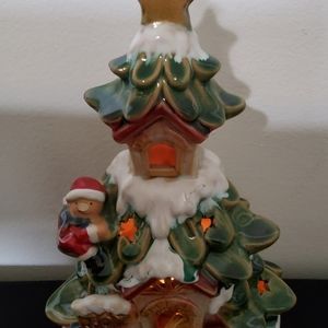 Ceramic Christmas tree candle holder